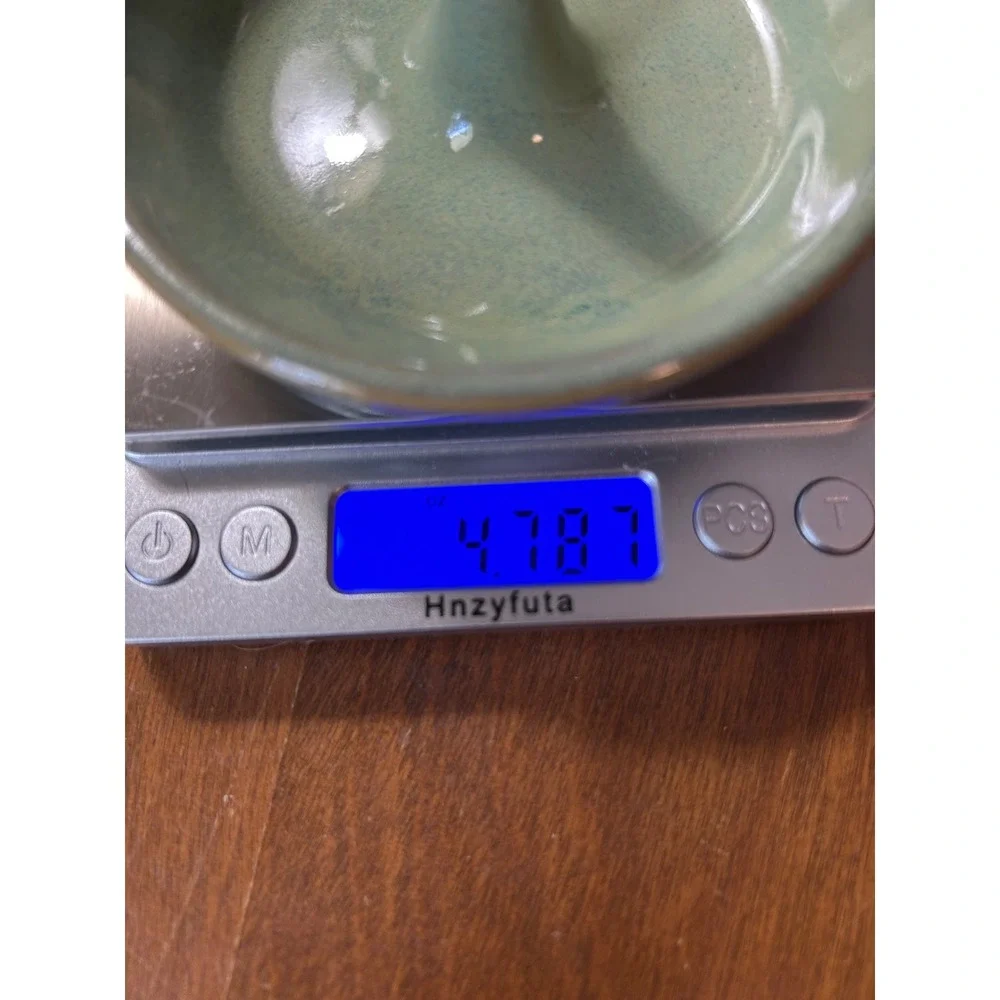 Studio Pottery Ceramic Ring Holder Dish Sage Green Glazed Jewelry Organizer Tray